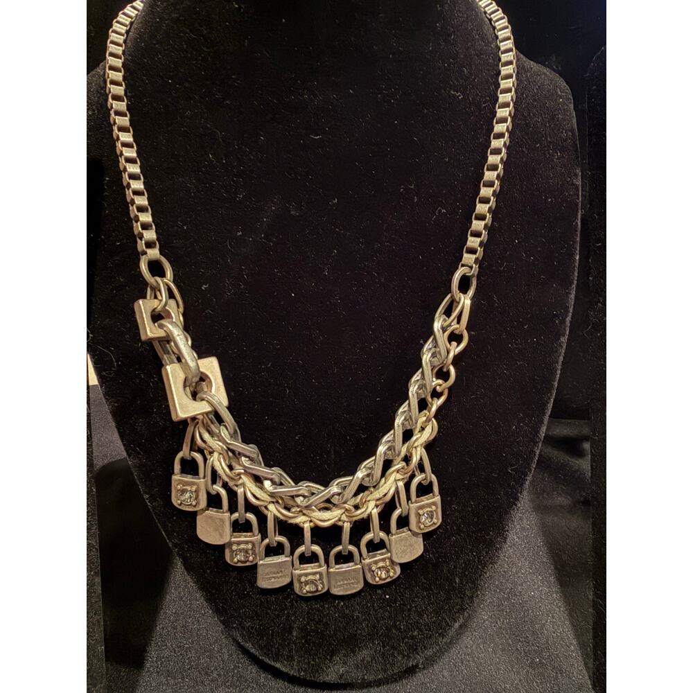 Lot of 3 silver toned statement necklaces, Armani Exchange and Alfani - Picture 4 of 12